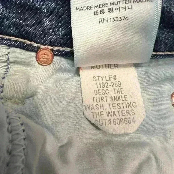 MOTHER SUPERIOR The Flirt Ankle Jeans Testing The Waters Wash Size 23 Distresse - Picture 12 of 12